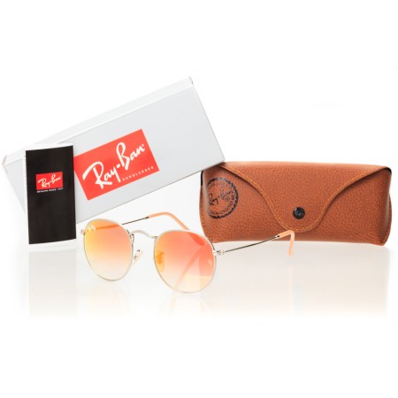 Солнцезащитные очки Ray Ban Round metal (Круглые) 3447orange-silver