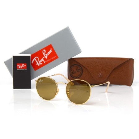 Солнцезащитные очки Ray Ban Round metal (Круглые) 3447-brown-g